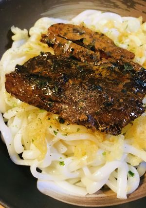 缶詰活用●釜揚げさんまの蒲焼缶うどん-レシピのメイン写真