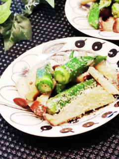 オクラとエリンギの粉チーズ炒め-レシピのメイン写真