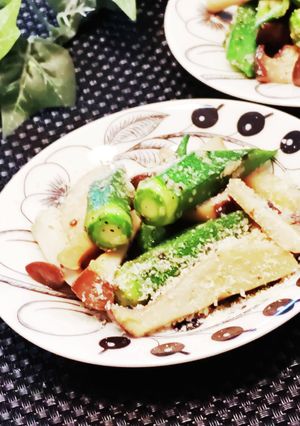 オクラとエリンギの粉チーズ炒め-レシピのメイン写真