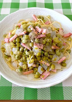 爽やかなホクホク★グリンピーススパゲティ-レシピのメイン写真
