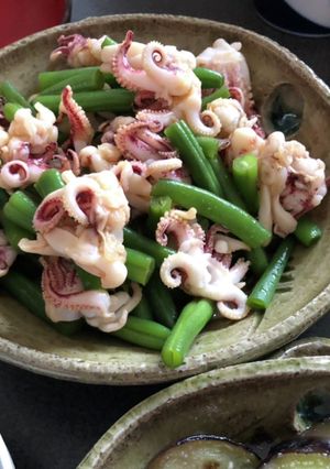 大雑把　飯蛸とインゲンの和え-レシピのメイン写真