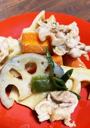 筍と根菜の焼肉炒め-レシピのメイン写真