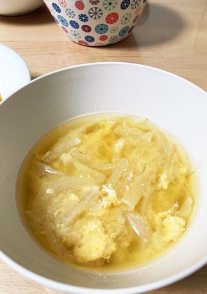 玉ねぎと大根の味噌汁、かき玉-レシピのメイン写真