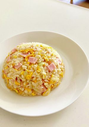 米油で新玉ねぎのハムたまご炒飯-レシピのメイン写真