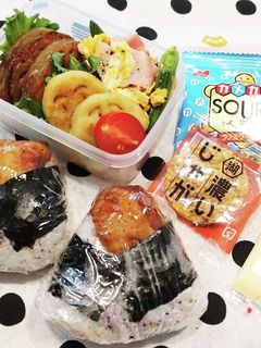 高1!男子弁当!おかずおにぎり唐揚げ23-レシピのメイン写真