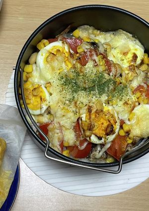 エアフライヤーで鯖缶チーズ焼き（覚書-レシピのメイン写真