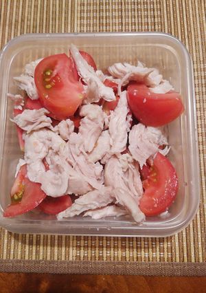 塩麹のササミとトマトの和え物サラダ笑笑-レシピのメイン写真