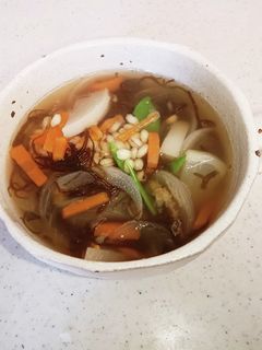 もち麦ともずく根菜のトロトロスープ-レシピのメイン写真