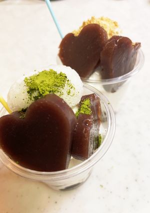醤油ソフト風パフェ　　塩クリーム醤油羊羹-レシピのメイン写真