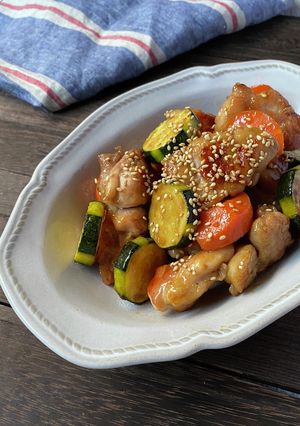 鶏肉ズッキーニの甘辛たれ炒め-レシピのメイン写真