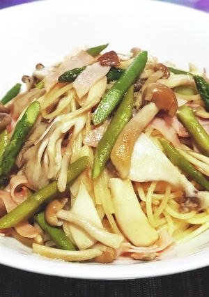 超簡単!きのこアスパラのバター醤油パスタ-レシピのメイン写真