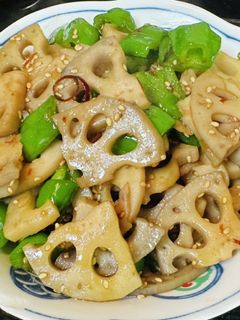 れんこんとピーマンの甘辛炒め-レシピのメイン写真