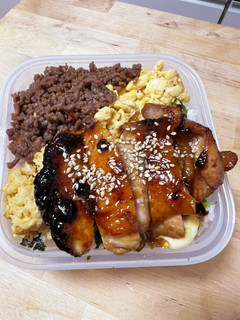 簡単☆照り焼きチキンと合挽そぼろ三色弁当-レシピのメイン写真