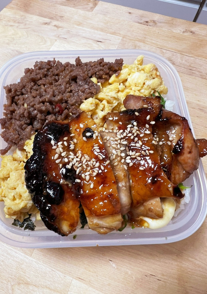 簡単☆照り焼きチキンと合挽そぼろ三色弁当-レシピのメイン写真