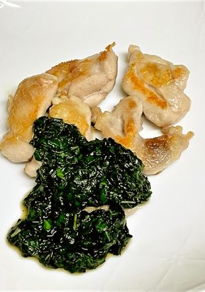 鶏肉のモロヘイヤソースかけ-レシピのメイン写真