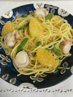 甘夏とホタテの冷製柚子胡椒パスタ-レシピのメイン写真
