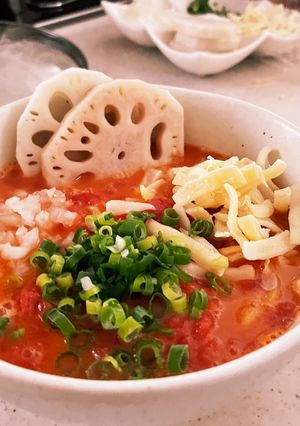 圧力鍋で！豚バラブロックでトマトラーメン-レシピのメイン写真
