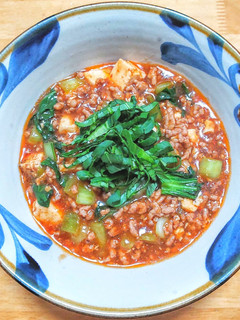豚ひき肉とチンゲン菜の麻婆豆腐-レシピのメイン写真