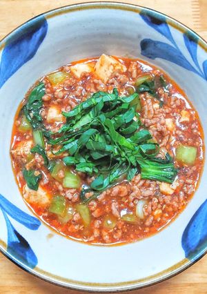 豚ひき肉とチンゲン菜の麻婆豆腐-レシピのメイン写真