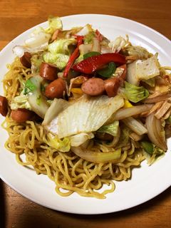 生ラーメンで焼きそば-レシピのメイン写真