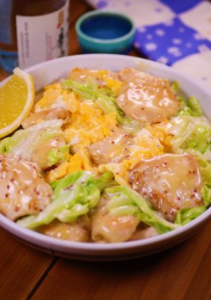 鶏たまキャベツの蜂蜜マヨ炒め♡あま～い♡-レシピのメイン写真