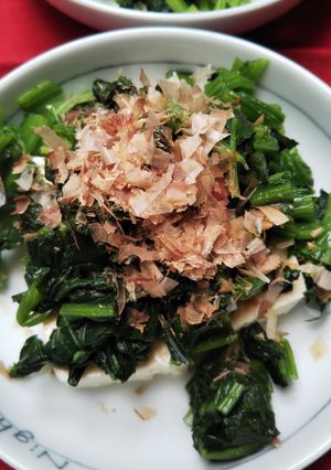 冷奴にほうれん草たっぷり♪-レシピのメイン写真