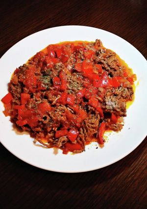 簡単☆パプリカと挽き肉のトマト煮込み-レシピのメイン写真