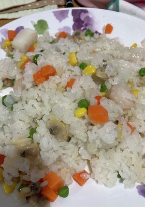 オガタ家　本日の朝食　海鮮チャーハン-レシピのメイン写真