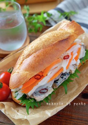 さば缶で簡単！バインミー風サンドイッチ-レシピのメイン写真