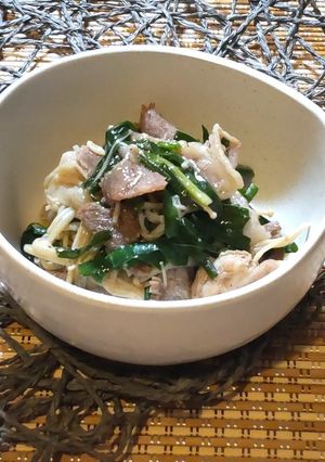 豚バラにらエノキ炒め-レシピのメイン写真