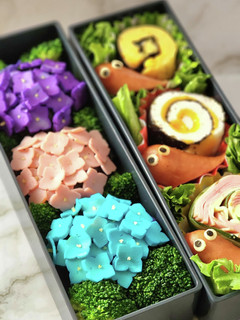 キャラ弁♪紫陽花(あじさい)弁当-レシピのメイン写真