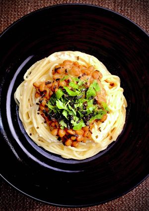 豆腐味噌ソース&納豆のコクうまパスタ-レシピのメイン写真