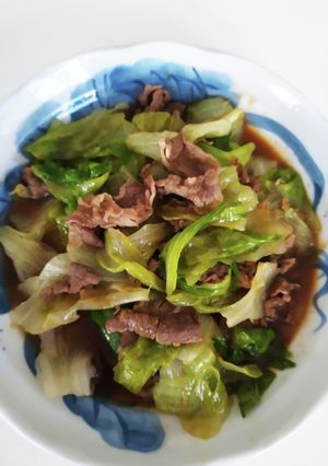 レタスと牛肉の炒めもの-レシピのメイン写真