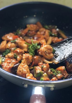 鶏モモとなすピーマンなどのトマト炒め煮-レシピのメイン写真