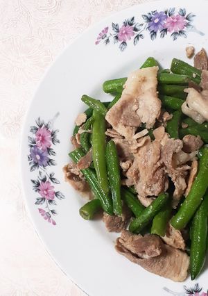 簡単★豚こま肉といんげんの炒め煮-レシピのメイン写真