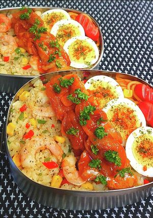 【お弁当レシピ】簡単♪混ぜ込み海老ピラフ-レシピのメイン写真