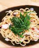 梅と塩昆布の和えるだけのさっぱりパスタ