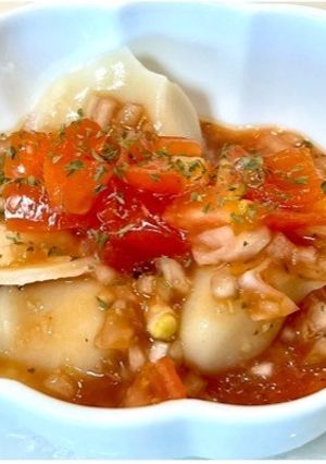 簡単♪トマトの冷やしサルサ水餃子-レシピのメイン写真