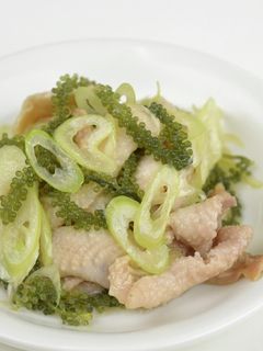 海ぶどう鶏皮ポン酢和え-レシピのメイン写真