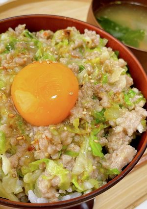 キャベツと鶏ミンチのうま丼-レシピのメイン写真