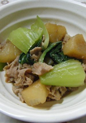 初心者の簡単♪ちんげん菜入り豚大根煮-レシピのメイン写真