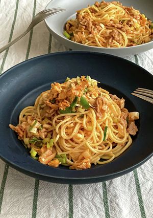 【豚キムパスタ】こっくりピリ辛！-レシピのメイン写真
