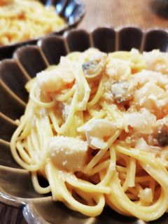 簡単!シーフードとたらこのクリームパスタ-レシピのメイン写真