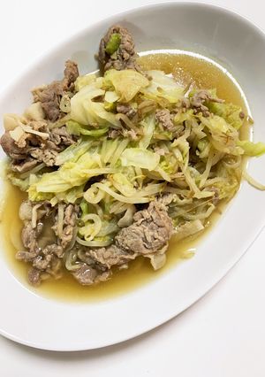 包丁いらず！キャベツ豚肉もやし蒸し焼き-レシピのメイン写真