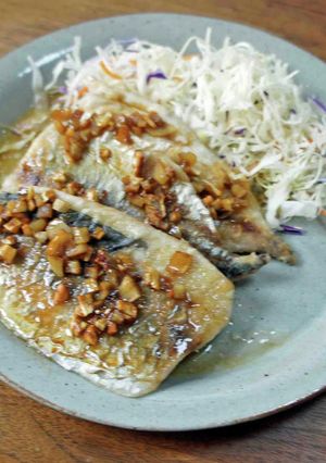 鯵のソテーにんにく醤油バターソース-レシピのメイン写真