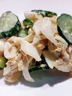 新玉ねぎとキュウリのレモン醤油ツナサラダ-レシピのメイン写真