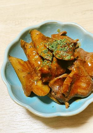 砂肝とごぼうのケチャップ煮。柔らか♡-レシピのメイン写真