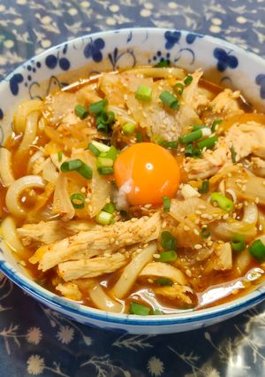 鶏むねのキムチうどん-レシピのメイン写真