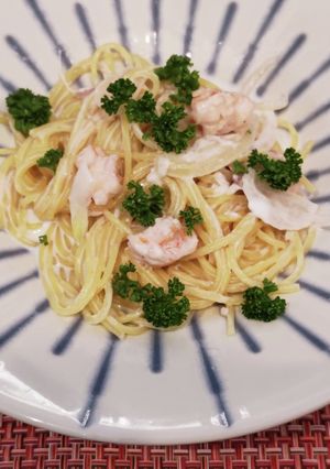 魚介の生クリームパスタ-レシピのメイン写真