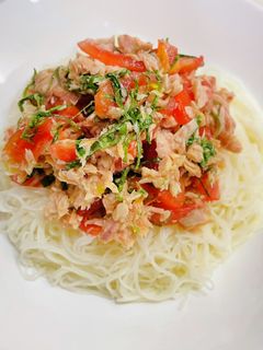 トマトとツナの乗っけ素麺-レシピのメイン写真